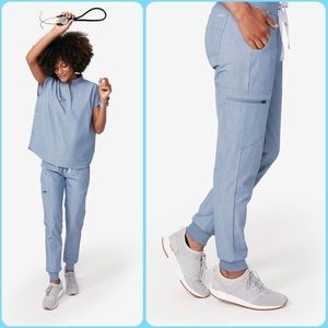 FIGS Zamora Jogger Scrub Pants Ceil Grey Blue - Size XXS